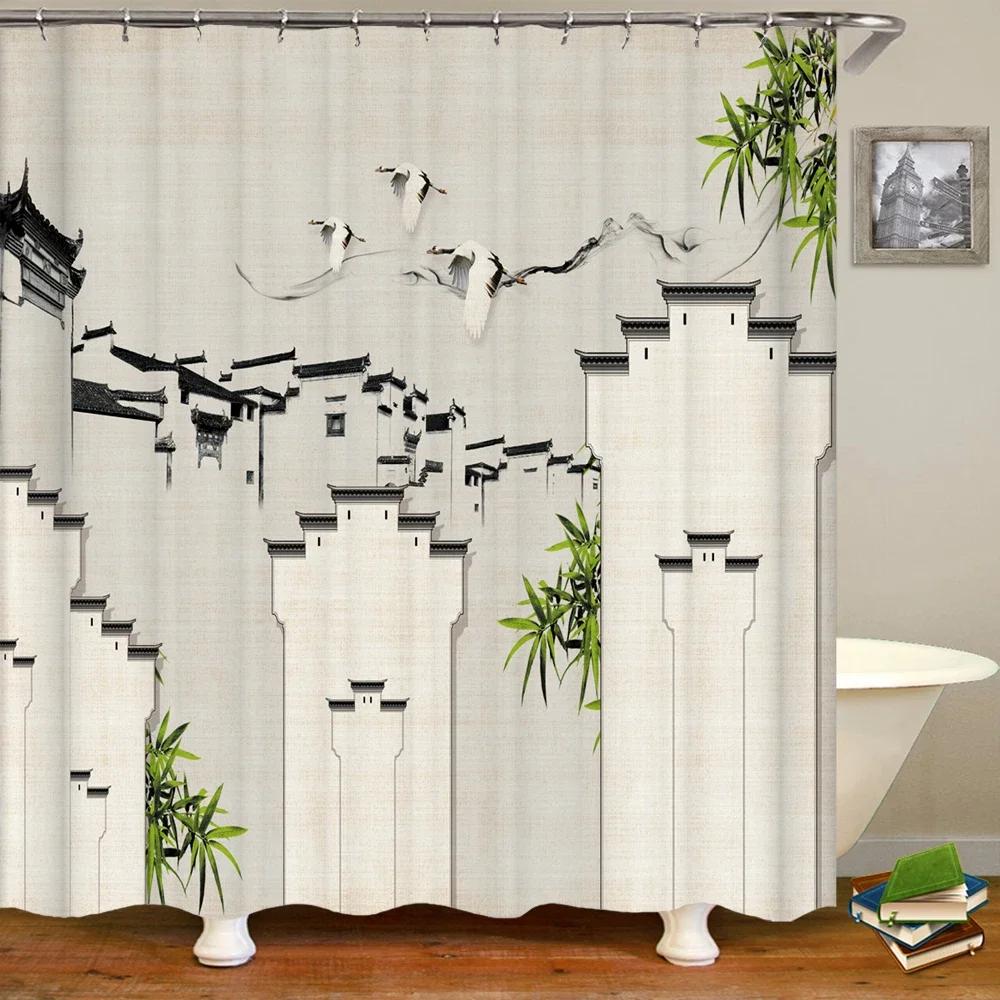 3d Shower Curtain Japanese style landscape Waterproof Bathroom Curtain With Hooks Home Decoration Washable Polyester Bath Screen