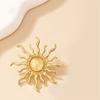 1Pair Vintage Oversized Gold Color Sun  Dangle Earrings For Women Girls Personality Earrings Jewelry Accessories Gifts