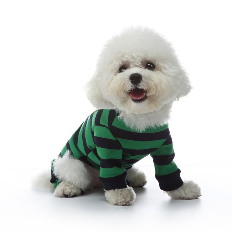 Pet Dog Pajamas British Style Striped Clothes Small Dogs Schnauzer All
