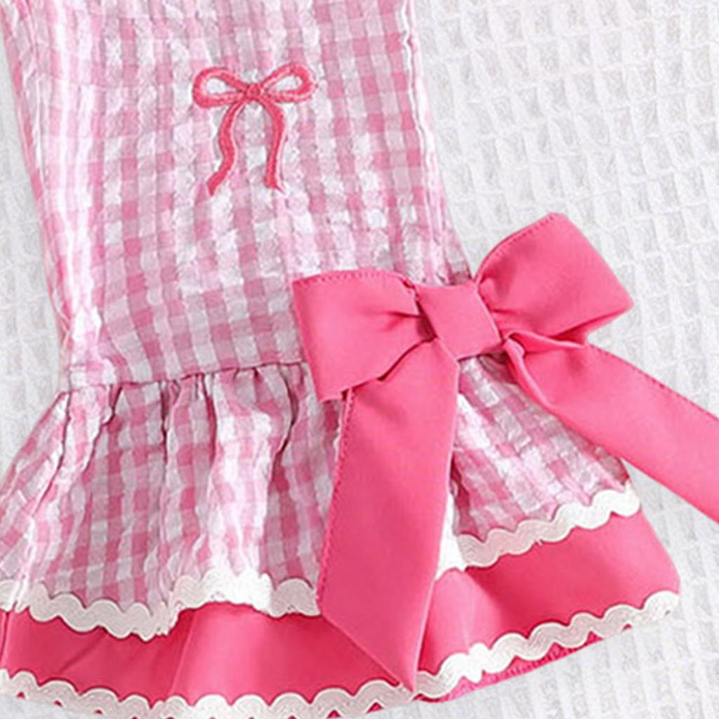 Toddler Birthday Girl Jumpsuit Pink Bow Embroider Bell Bottom Romper Casual Outfit Cake Overalls For 0-5 Y Toddler Girl