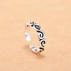 Qiaolanxuan Retro Xiangyun S-Shaped Thai Silver Wave Ring for Women