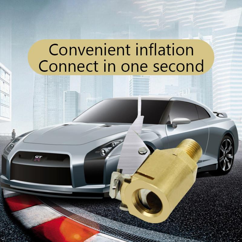 Car Inflatable Connector Practical Car Tire Inflator Valve Accessories Air Pump Clip Pure Metal Nozzle Quick Adapter Connector