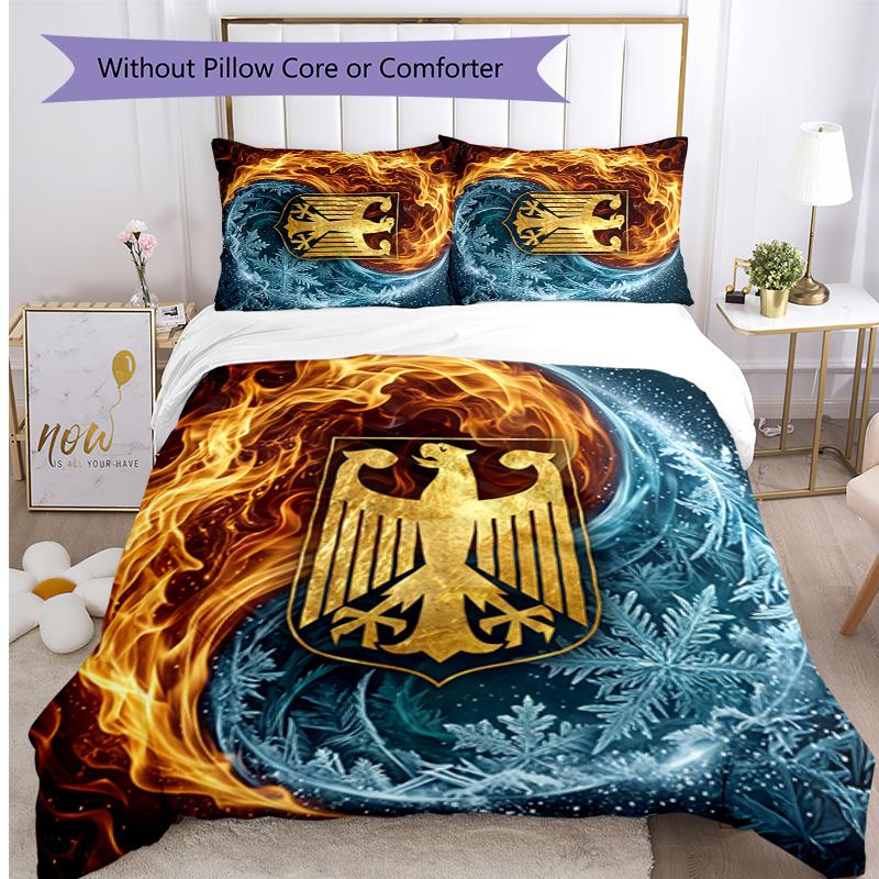 Germany Football Printed Bedding 3 Piece Set Cozy Breathable Bed Cover Set As Housewarming Holiday Gift