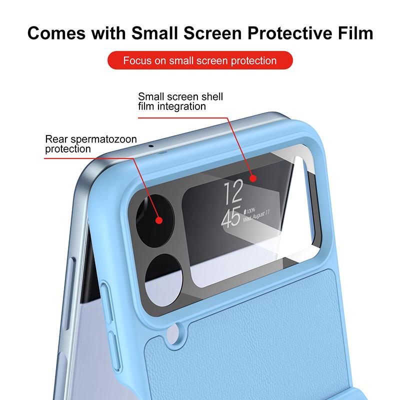 Ultra -Thin Skin Feel Cover For Samsung Galaxy Z Flip 4 5g Magnetic Suction Bracket Hinge Full Package Shell Film Integrade Funda