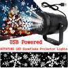 Christmas Snowflake Projecton Light Dynamic White Snow Projecton Atmosphere Lamp for Home Party New Year DIY Festival Decoration