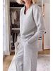 European & American Women's V-Neck Long Sleeve Top & Wide-Leg Pants Set for Autumn/Winter 2025.