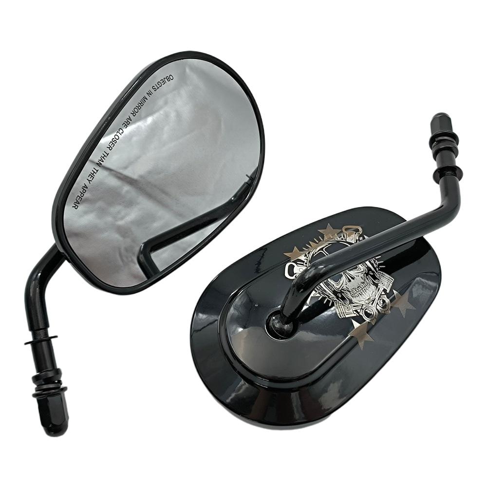 8MM Motorcycle Rear View Side Mirrors For Harley Softail Dyna SPORTSTER XL 883 1200 Touring Road King Street Glide CVO FXDB FXDF