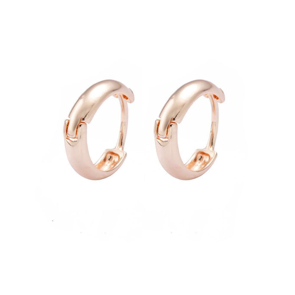 Hoop Alloy Elegant Earrings Minimalist Geometric Circular Gold Silver Gold Rose