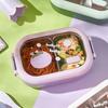 2 Compartments Fruit Lunch Box Leak-Proof Food Storage Box Portable Lunch Container  Girls