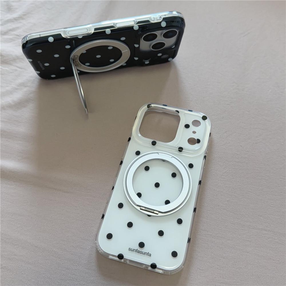 Polka Dot Rotating Stand Phone Case for iPhone 17Pro/16Promax/15/14
