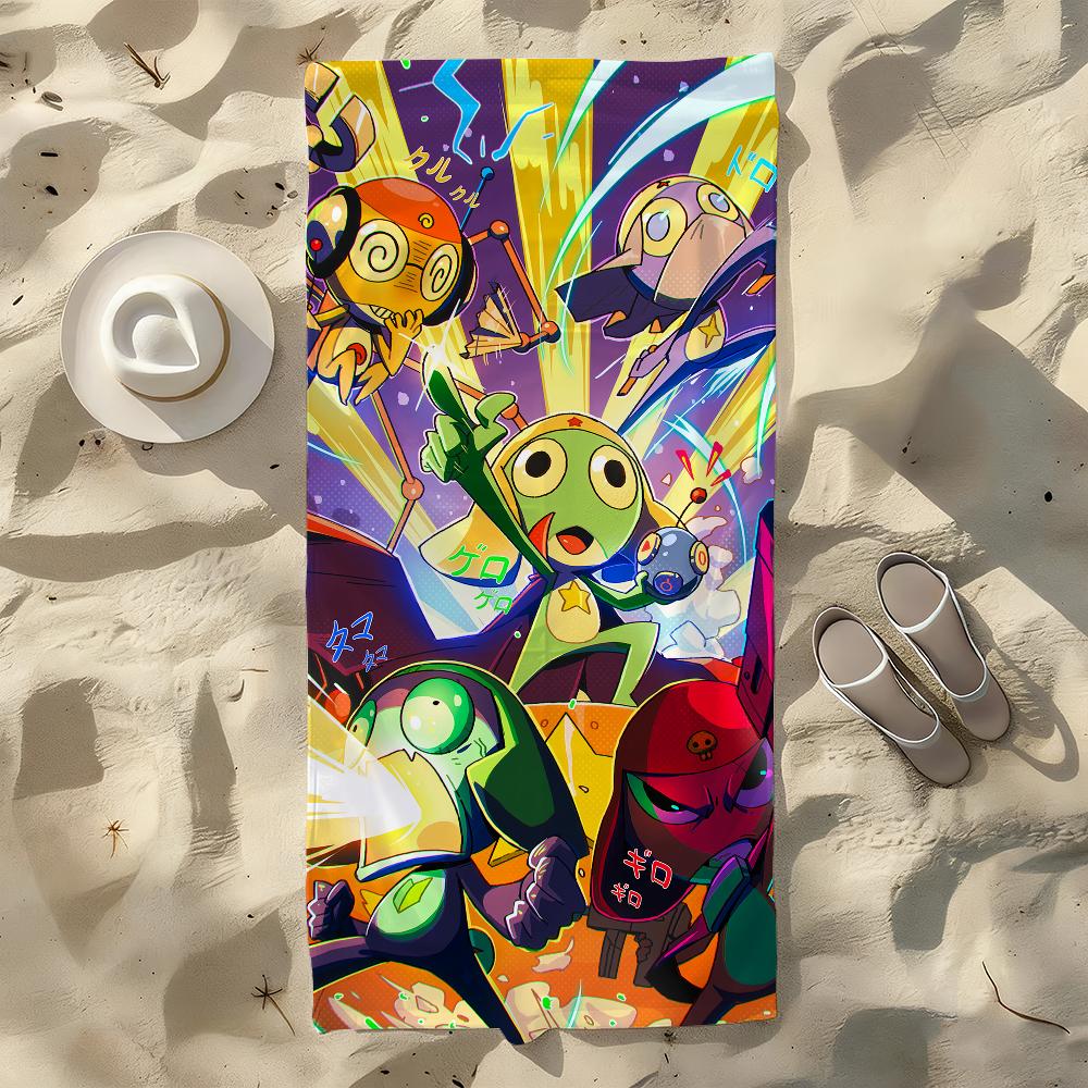 Cartoon S-Sgt. F-Frog K-Keroro-S Towel For Swim Yoga Gym Quick Drying Soft and skin-friendly Beach Towels All-Season