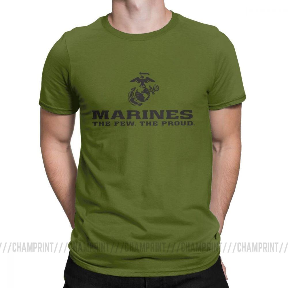 Marines Tops The Few The Proud USMC Tees Marine Corps Military MOS 0317 Men T Shirts Vintage Short Sleeve O Neck TShirts Cotton