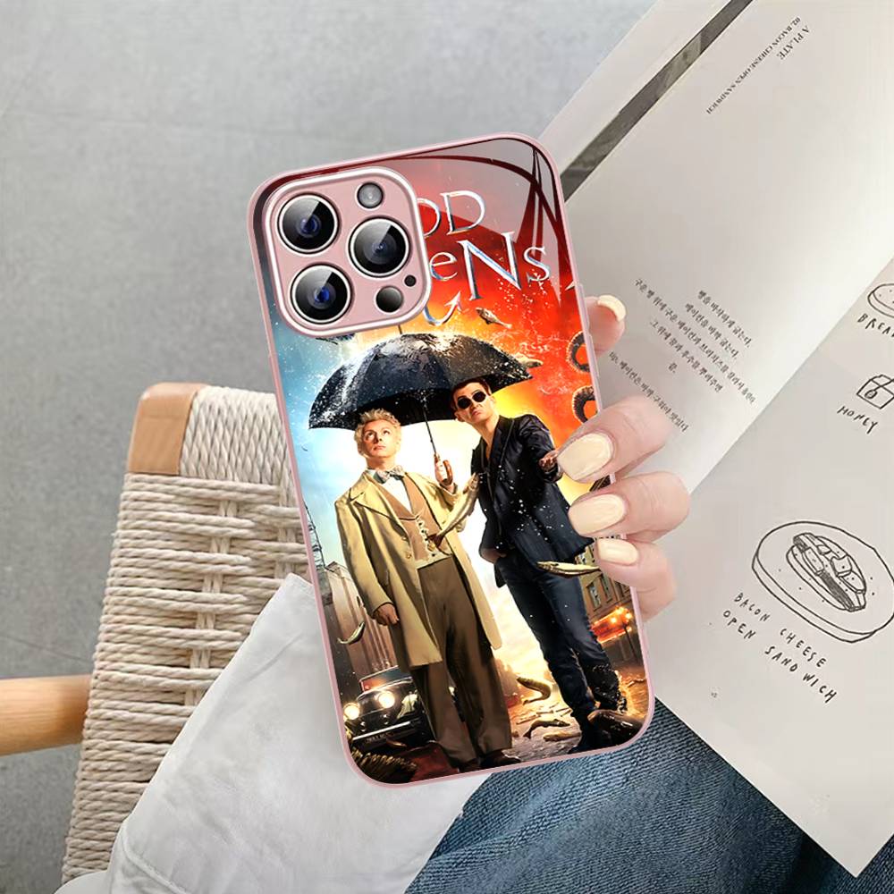 Tv Show G-Good Omens For IPhone 14 13 12 Mini 11 Pro XS Max X XR 14 Plus Tempered Glass Cover