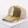 Fashion Shiny Baseball Cap Lightweight Breathable Sunshade Hat Plaid Decorated Duckbill Cap Beach Travel