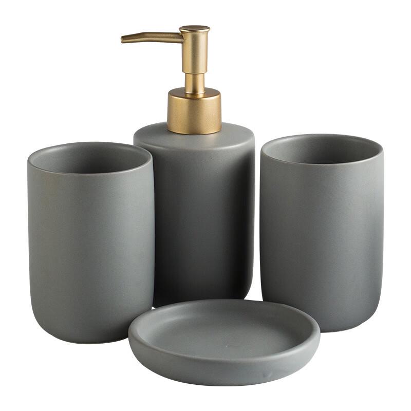 Ceramic 4-Piece Bathroom Accessories Set