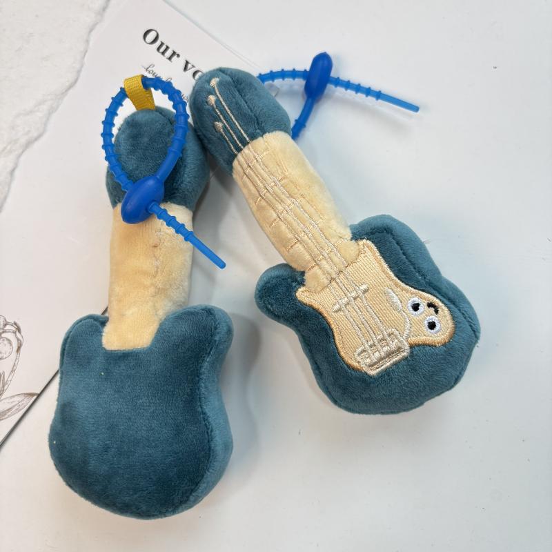 Creative Plush Guitar Keychain Pendant Cute Simulated Musical Instrument Toys Keychain Backpack Decoration Accessories Gifts