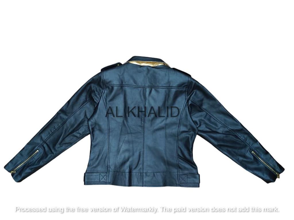 AL KHALID Motorrad-Stil schwarze Damenjacke Biker stilvoll echtes weiches Lammleder