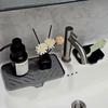 Non-Slip Silicone Bath Sink Tray with Drainage System -Dish Rack-like Design for Bathroom Countertop, Shower & Bathtub