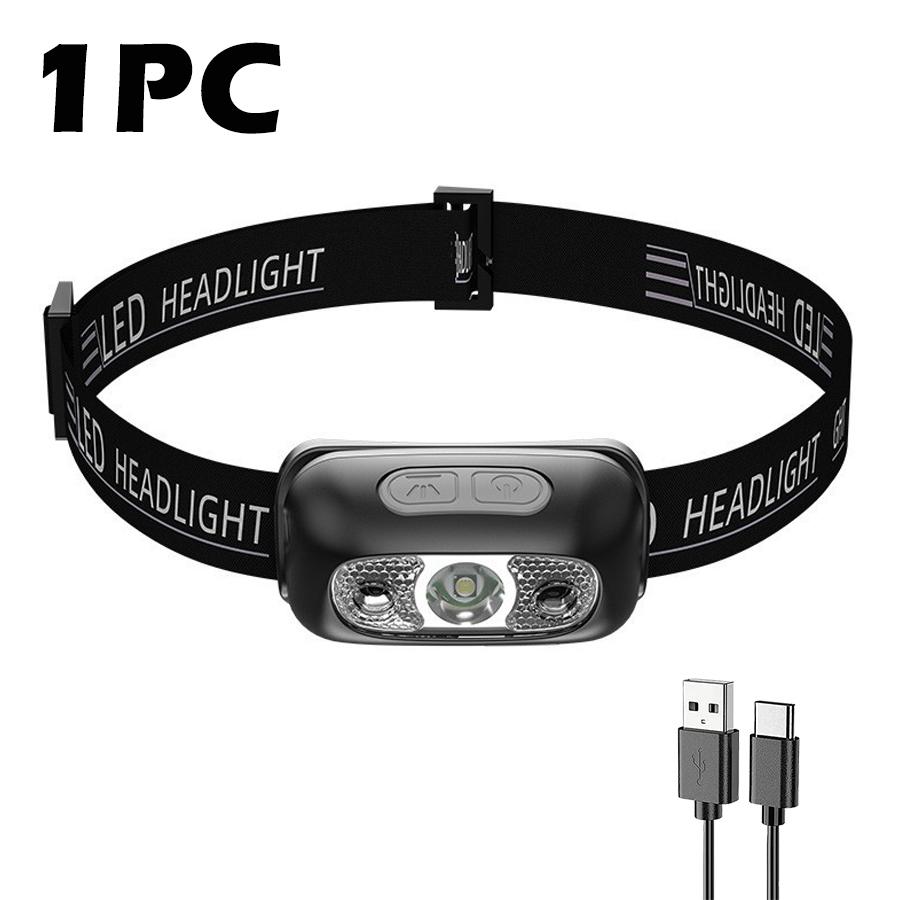 

XPG COB индукционный налобный фонарь Type-C перезаряжаемый силиконовый налобный фонарь со встроенным аккумулятором водонепроницаемый для кемпинга и рыбалки