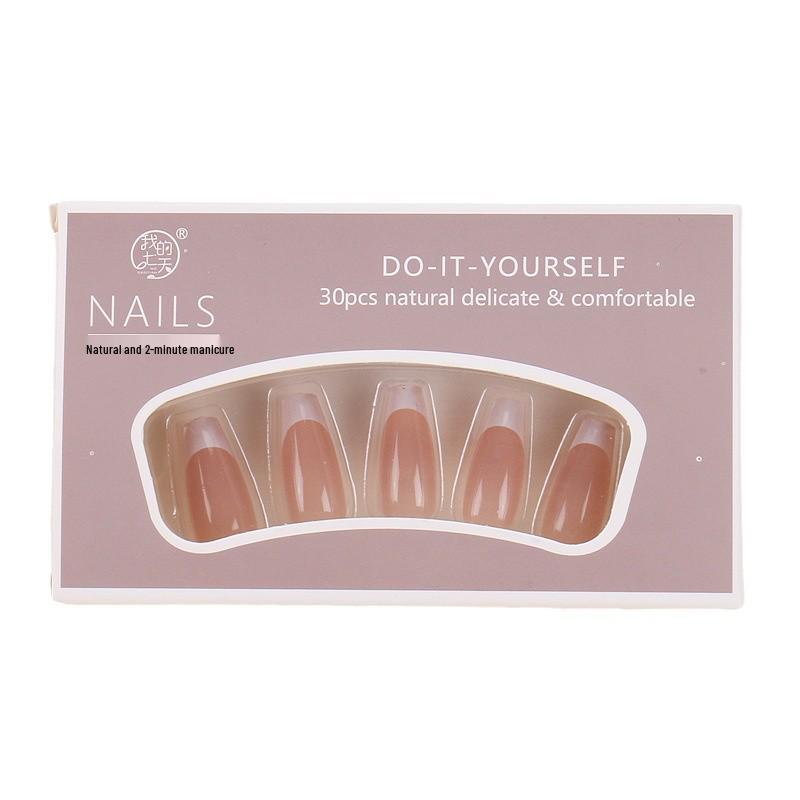Medium-Length French White Edge Press-On Nails - Light Luxury Nail Art Stickers, Trendy on TikTok