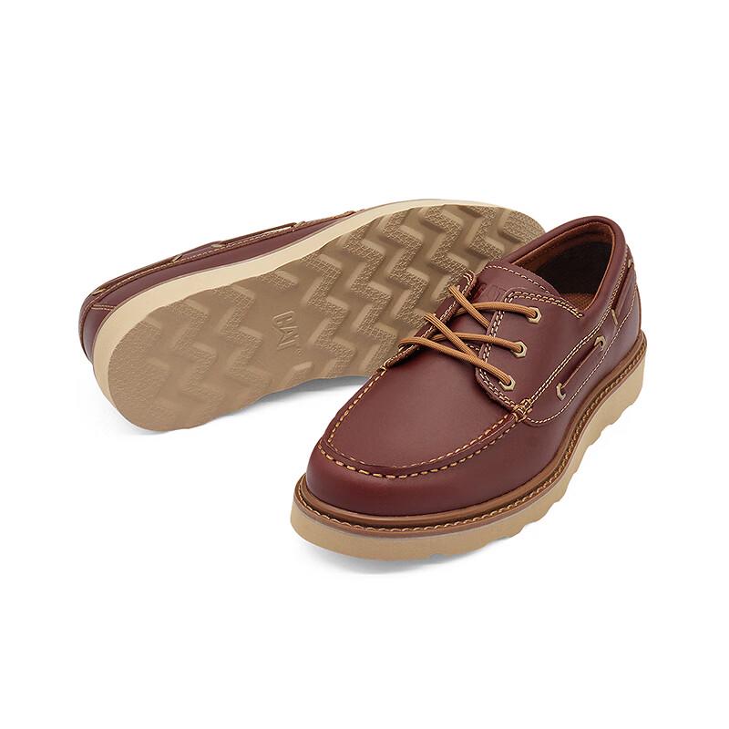 CAT Men's Retro Leather Casual Boat Shoes