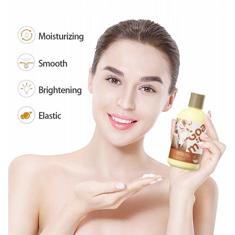 1PC Full English Goat Milk Hydrating Moisturizing Body Lotion Body Wash Body Cream