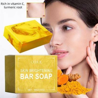 Turmeric Kojic Acid Soap Brightening Deeply Cleansing Glowing Body Rejuvenating Exfoliating Even Skin Tone Handmade Soap