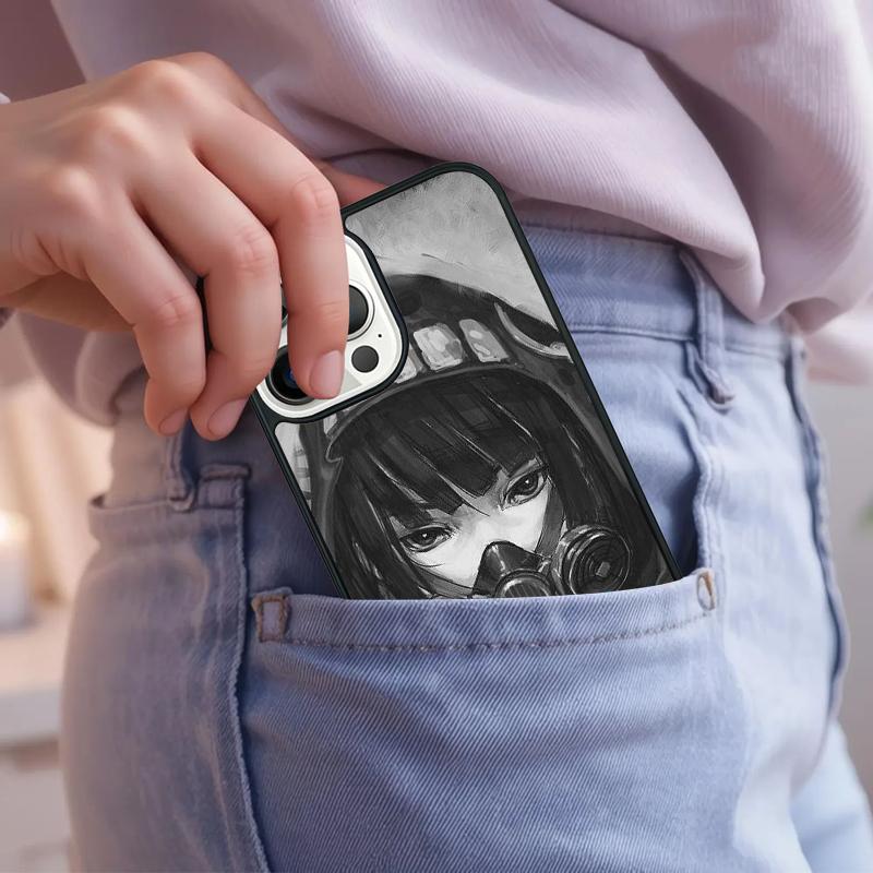 Anime Girl Mask Phone Case For iPhone 17 Air 15 16e 14 13 Pro Max Coque 12 11 Pro Max PLUS cover