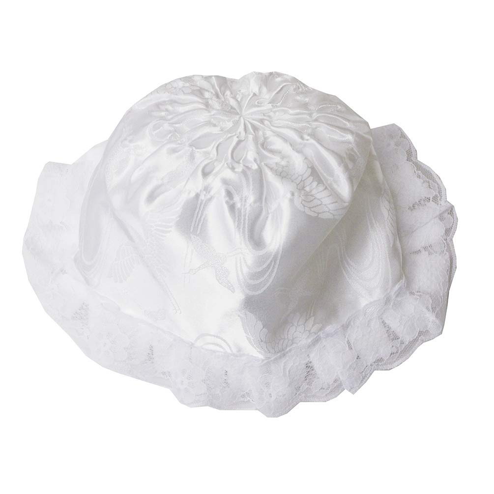 Shrine Visit Baby Set for Boys and Babies Piece Suehiro Birth Denden Inu Made In Japan [Mermaid Ookini] [Ookini] (White/7 Set) Bib, Hat, Hood, Amulet,