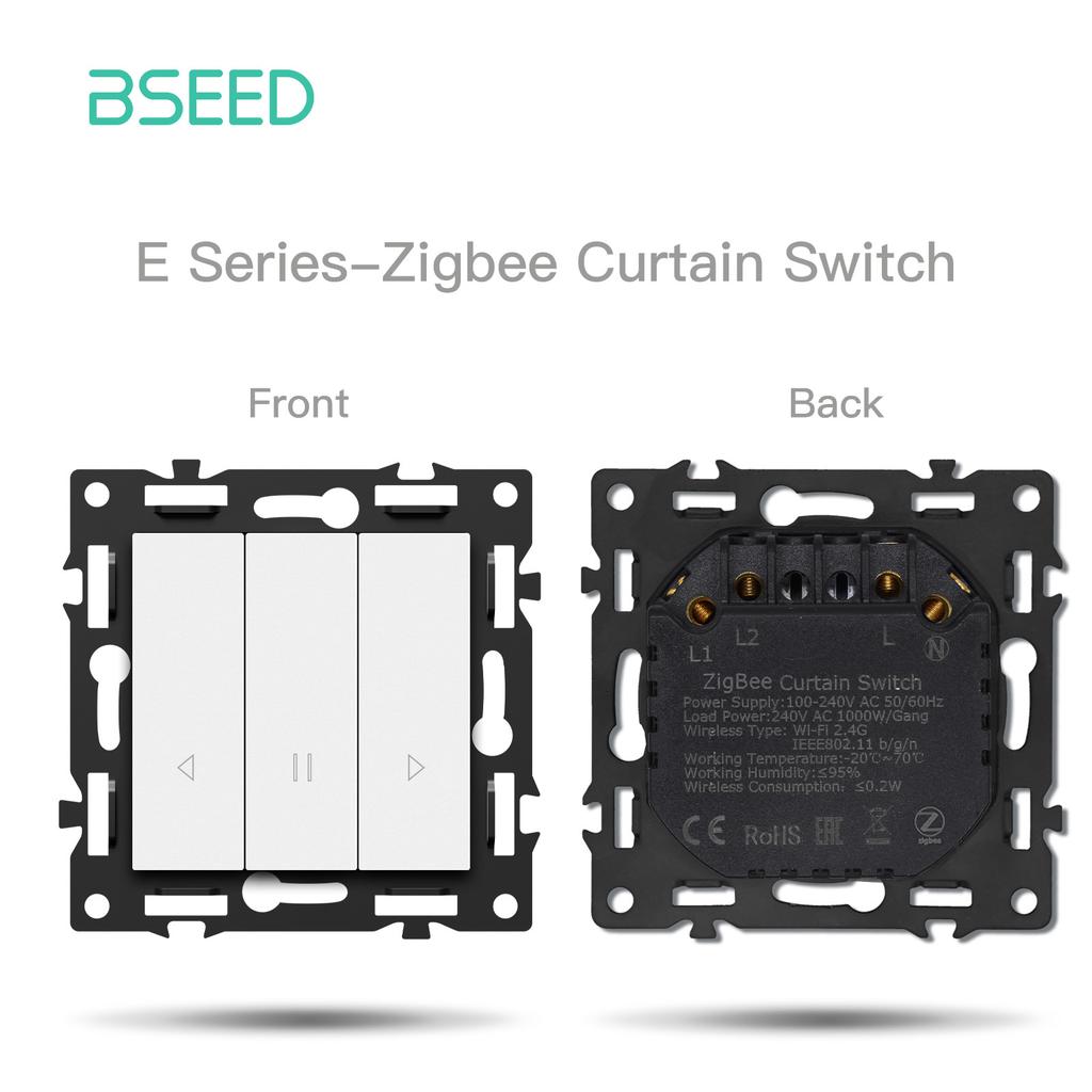 BSEED ZigBee Click Switch Modules Smart Light Switch Parts Glass/PC Frame DIY Combination Zigbee Sockets USB Charge E-Series