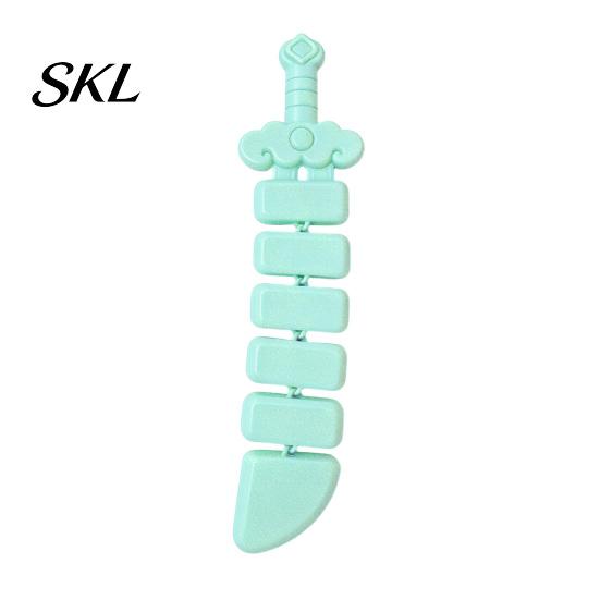 Kids Sensory Toy 3D Printed Hinge Lock Blade Toy, Transformable Double Form Folding Fidget, Smooth Fidget Bendable Decompression Puzzle for