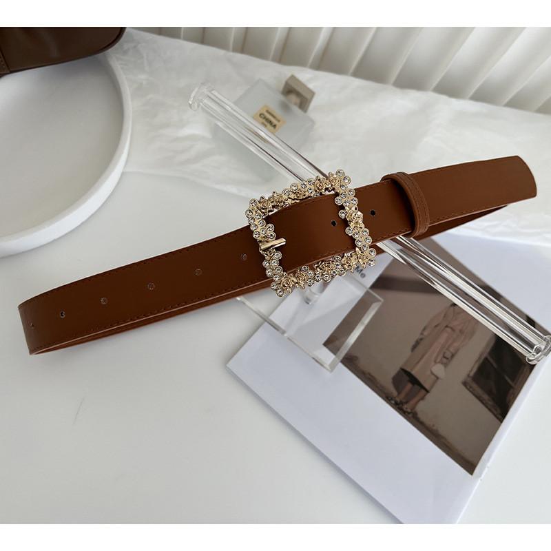 

Stylish Alloy New Buckle Womens Belt Perfect For Dresses And Coats With Rhinestone Detailing In Black And Color Camel верблюд