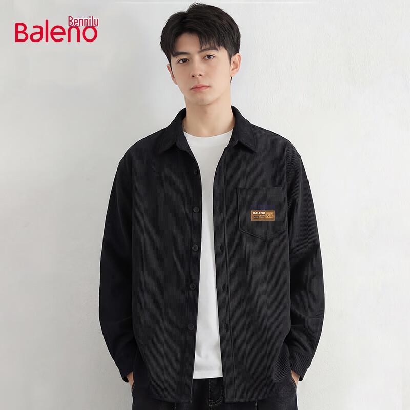 

Baleno Men s Loose Fit Vintage Long-Sleeve Shirt L