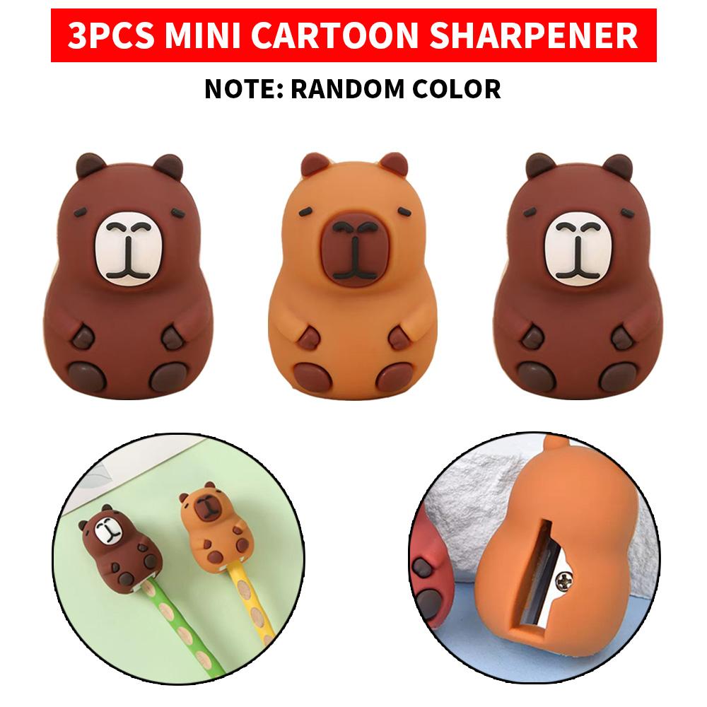 6-piece, 3-piece, and 1-piece mini cartoon pencil sharpeners are suitable for student stationery supplies