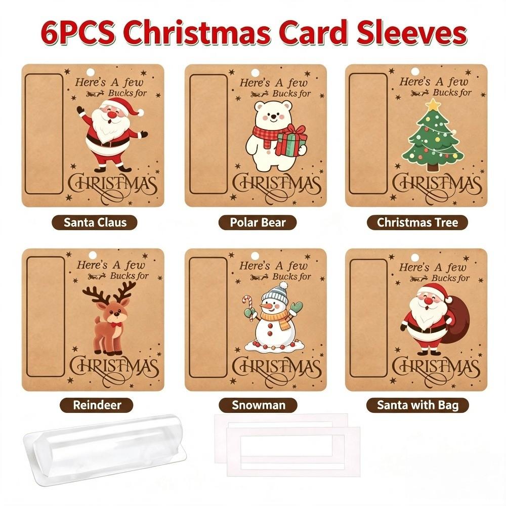 6Pcs Kraft Paper Christmas Tree Hanging Pendant Xmas Tree Ornament for Holiday Party Scene
