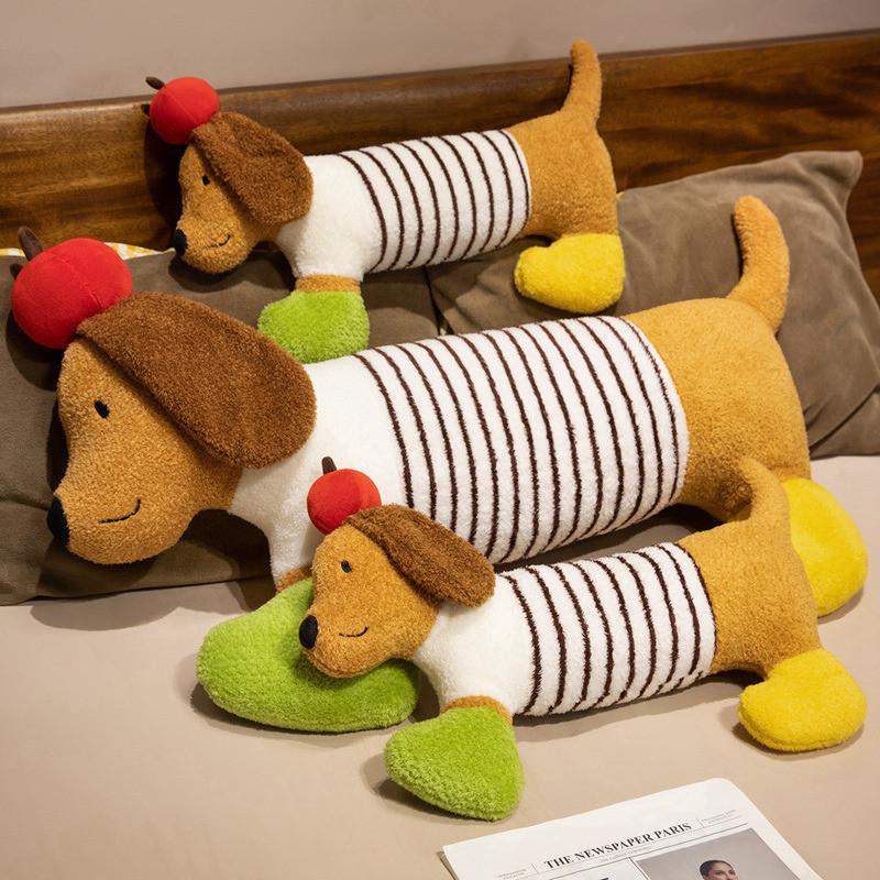 Plush Dachshund Toy Pillow With Pp Cotton Filling For Gift And Bedroom Decor