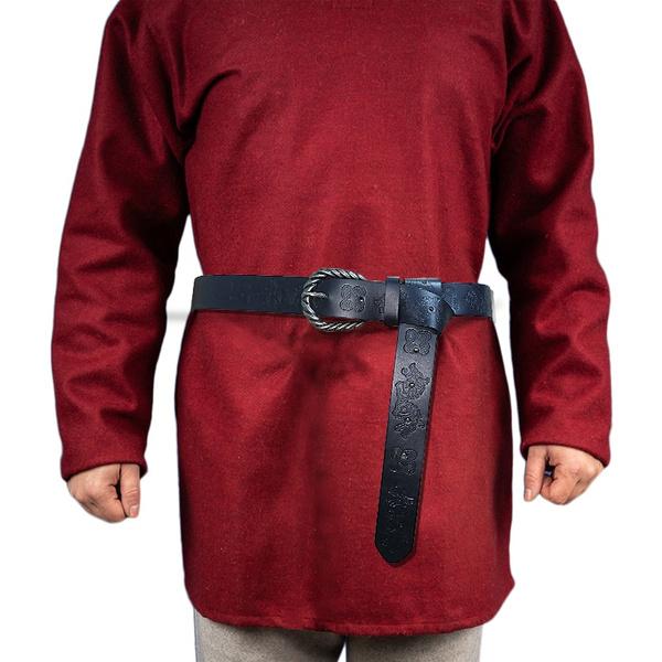 Medieval Full Embossed Wolf Faux Leather Belt Middle Age Renaissance Waist Belt LARP Ren Faire