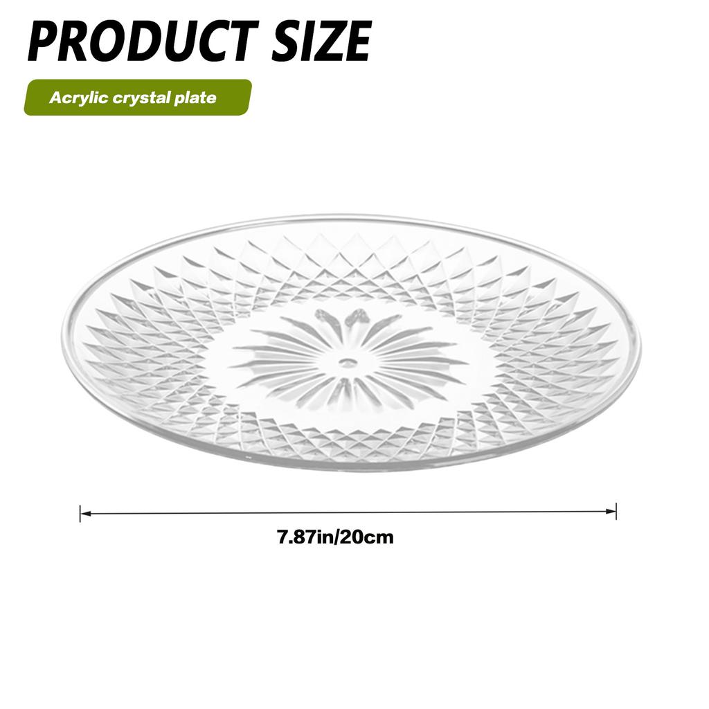 15/20/25cm Acrylic Fruit Plates Salad Dessert Plate Cupcake Display Stand Cookie Platter Household Candy Nut Serving Plate