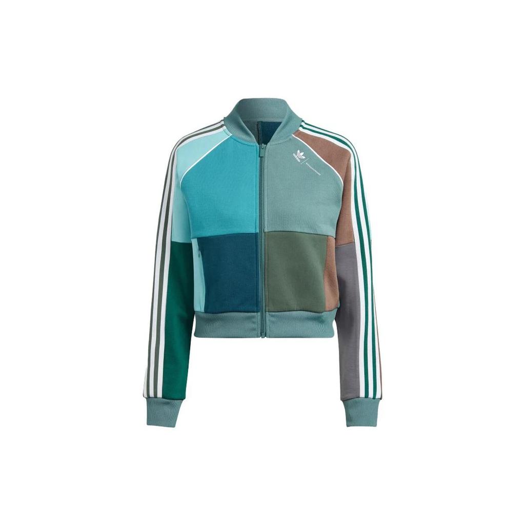 Adidas Originals X Ksenia Schnaider Reprocessed Short Track Jacket Color Block Striped Casual Long Sleeve Jacket Women Jacket Multicolor II0760
