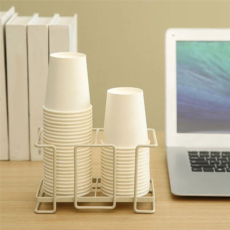 ABWR-Paper Cup Holder Disposable Cup Picker Iron Storage Floor Home Coffee Tea Cup Holder Can Be Used For Glass Cups