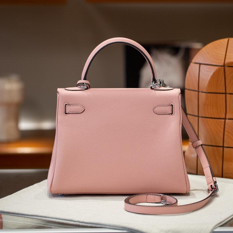 Manufacturer's 2025 New Top Layer Cowhide Silver Buckle Togo Soft Leather Bag Genuine Leather Women's Bag Handbag Crossbody Bag