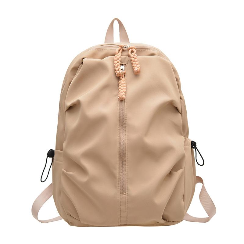 Schoolbag Travel Bag Ins College Student Simple Backpack Korean Version Versatile Large Capacity Junior High School Casual Backpack Nylon Schoolbag