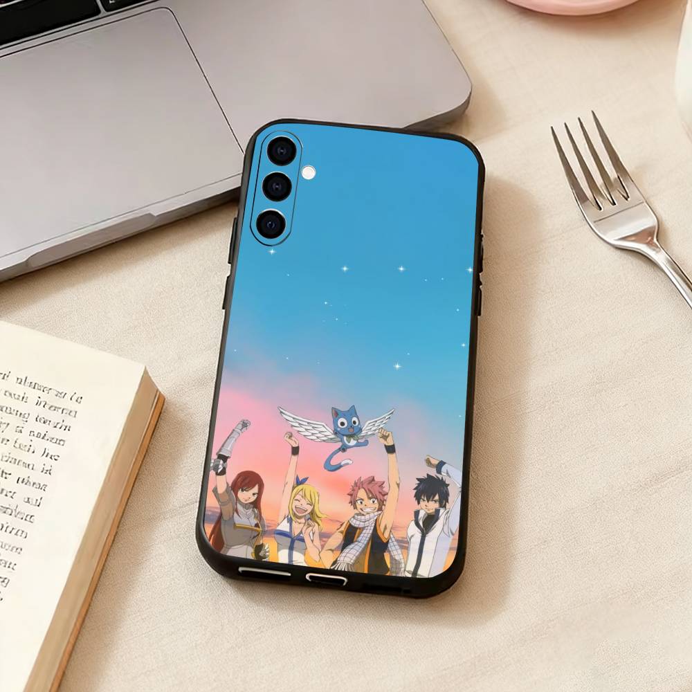 Anime Fairy Tail Happy Phone Case For Samsung Galaxy A73,A72,A71,A70,A53,A52,A51,Others Soft Black Cover Samsung a72