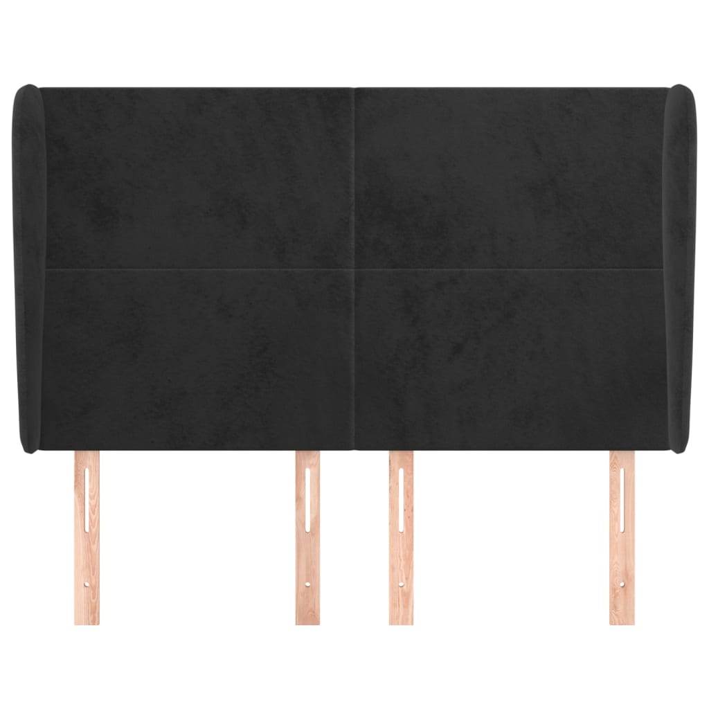 Vidaxl Wingback Headboard, Black, 147X23X118/128 Cm, Velvet