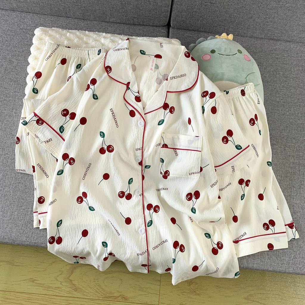 Plus Size Women's Cartoon Pajama Set - Cardigan, Short Sleeve Top & Pants Options - Versatile Home & Outdoor Wear