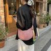 Fashion Zipper Plaid Shoulder Bag Colth Multicolor Dumpling Bag Lightweight Large Capacity Crossbody Bag Female