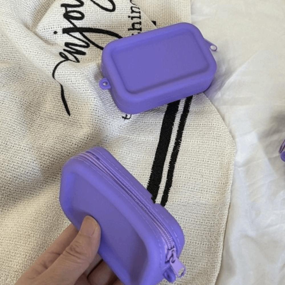 Rectangle Silicone Cosmetic Bag Coin Purse Small Item Bag Sanitary Napkin Storage Bag