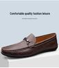 Men's Casual Leather Slip-On Loafers - Low-Top Spring Driving Shoes with Cowhide Upper