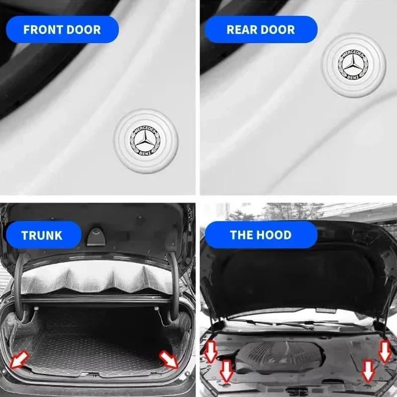 4Pcs Luminous Shock Absorber Car Door Silicone Anti Shock Pad For Mercedes Benz B/C/E/S Class A Class C200L GLC CLA accessories KF5