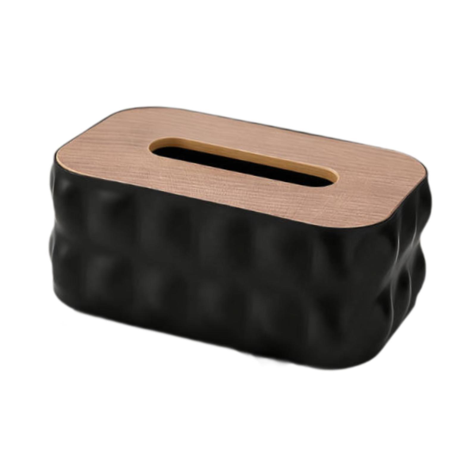 Tissue Box, Modern Napkin Holder Case, Rectangular Organizer for Bedroom, Car, Home, Bedside чёрный